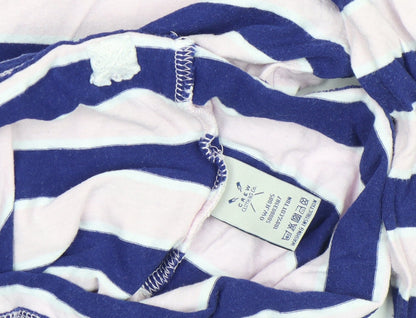 Crew Clothing Co. Women’s Blue Striped Long Sleeve Boat Neck Cotton Top Size 10