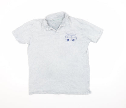 Mens UK Size L Finestra Cotton Blend Polo Shirt