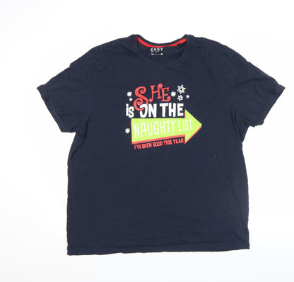 Mens UK Size 2XL Easy Blue  T-Shirt