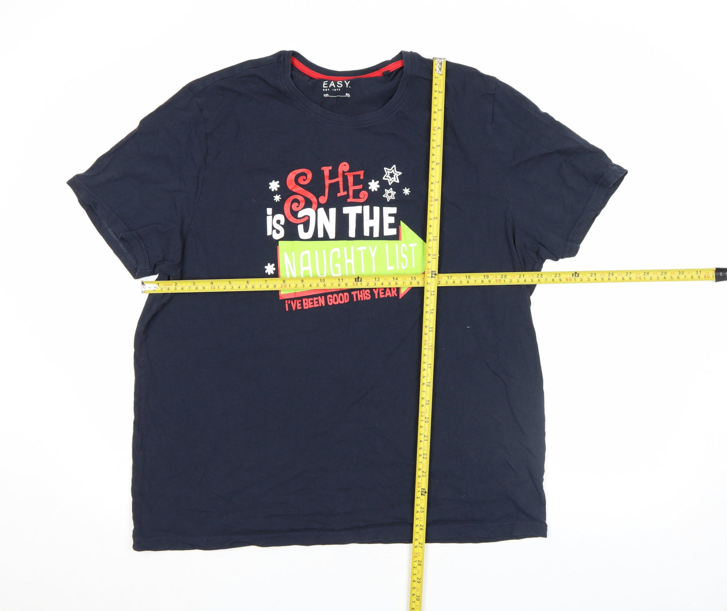 Mens UK Size 2XL Easy Blue  T-Shirt