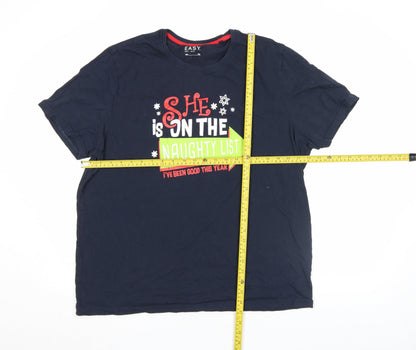 Mens UK Size 2XL Easy Blue  T-Shirt