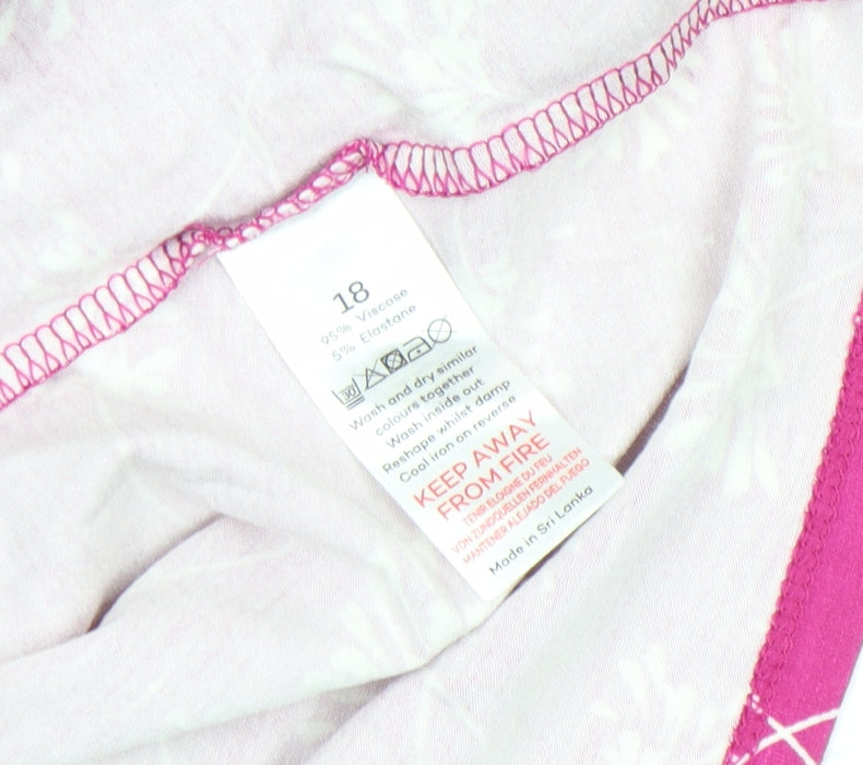 Bonmarché Women's Pink Floral Short Sleeve Basic T-Shirt Size 18