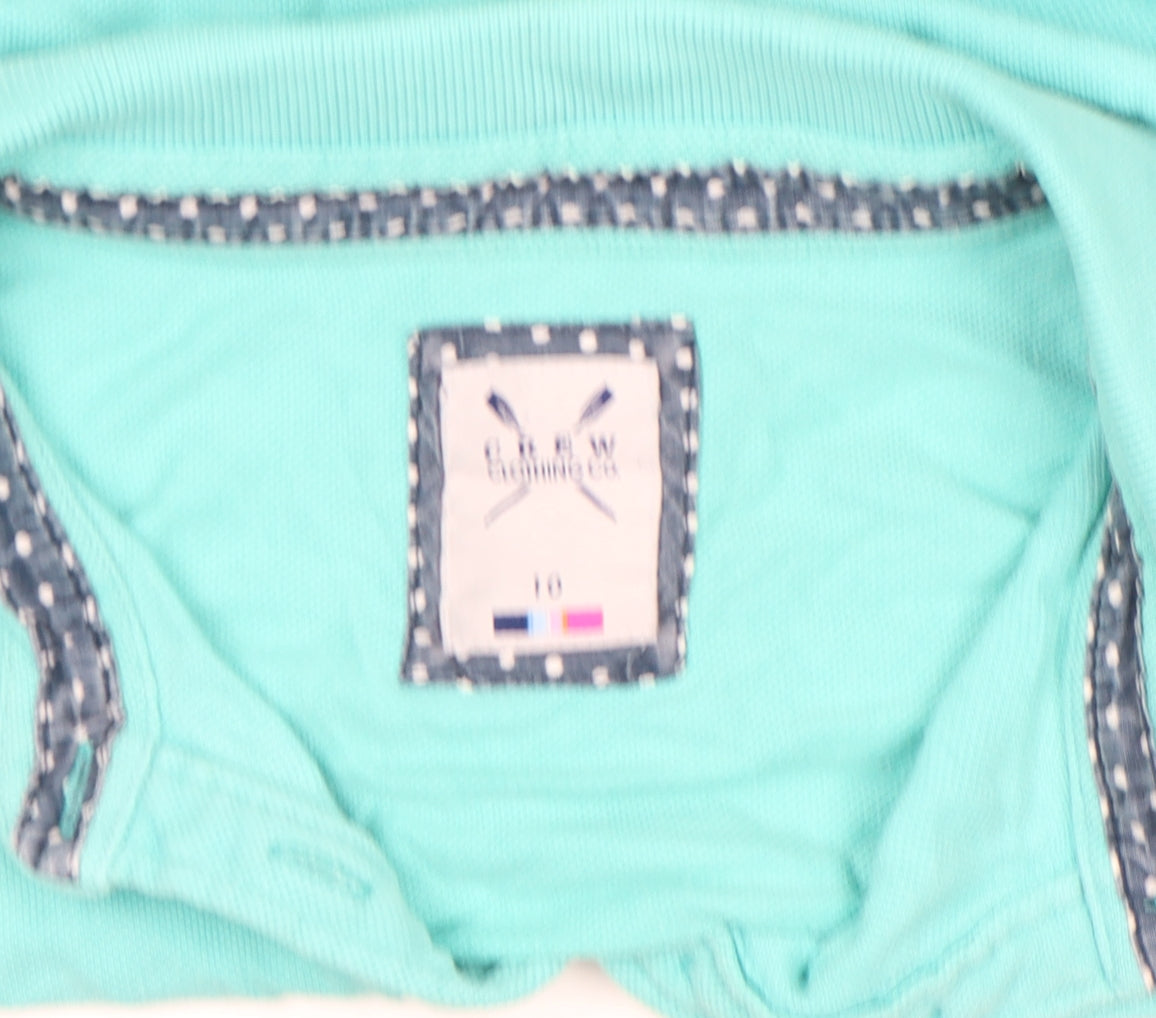 Crew Clothing Co Women’s Mint Green Cotton Polo Shirt Size 10