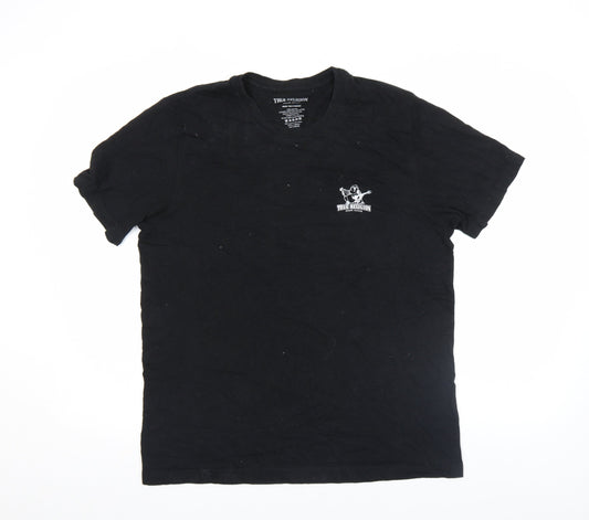 True Religion Men's Black Medium Graphic Cotton T-Shirt