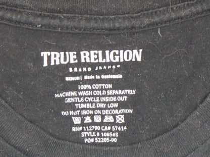 True Religion Men's Black Medium Graphic Cotton T-Shirt