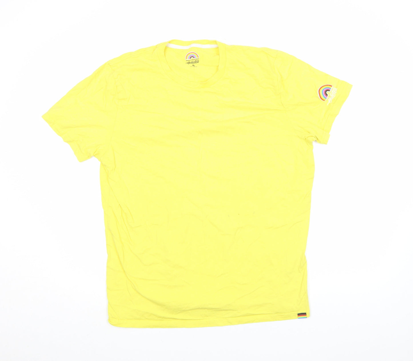 Mens UK Size XL Hollister Yellow  T-Shirt