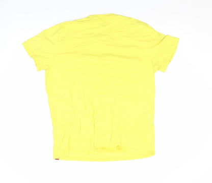 Mens UK Size XL Hollister Yellow  T-Shirt