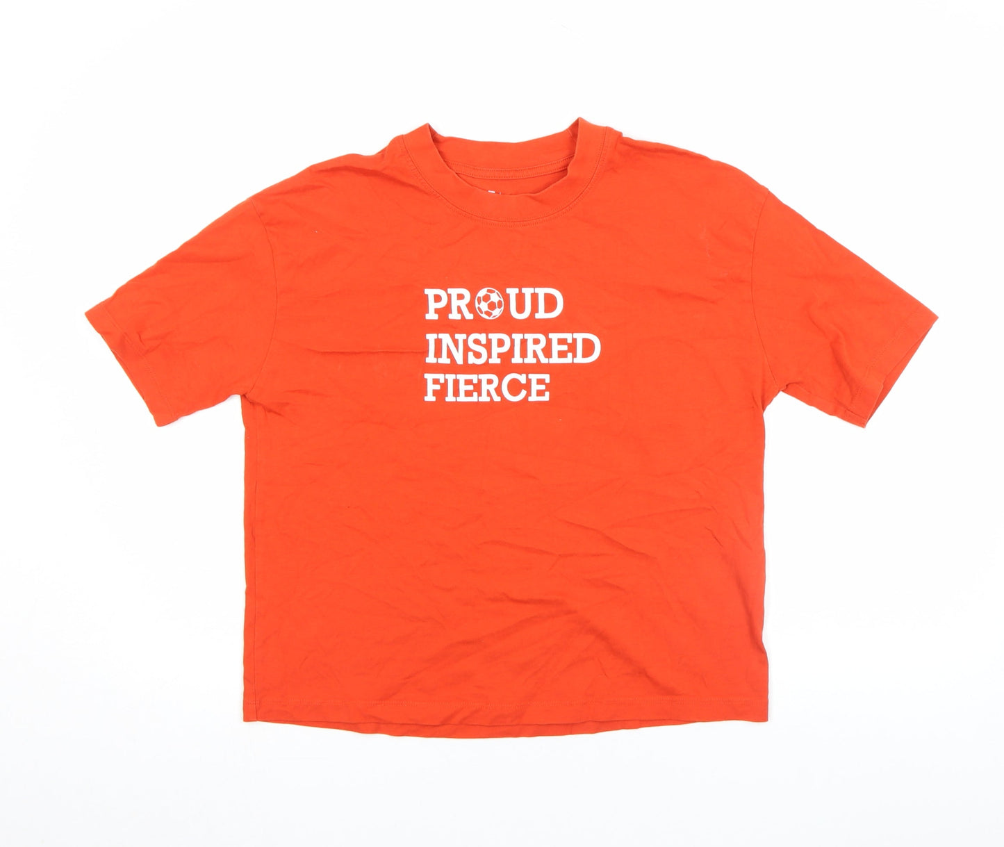 Tu Women’s Orange Cotton T-Shirt Size 8 Crew Neck Short Sleeve