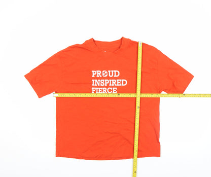 Tu Women’s Orange Cotton T-Shirt Size 8 Crew Neck Short Sleeve