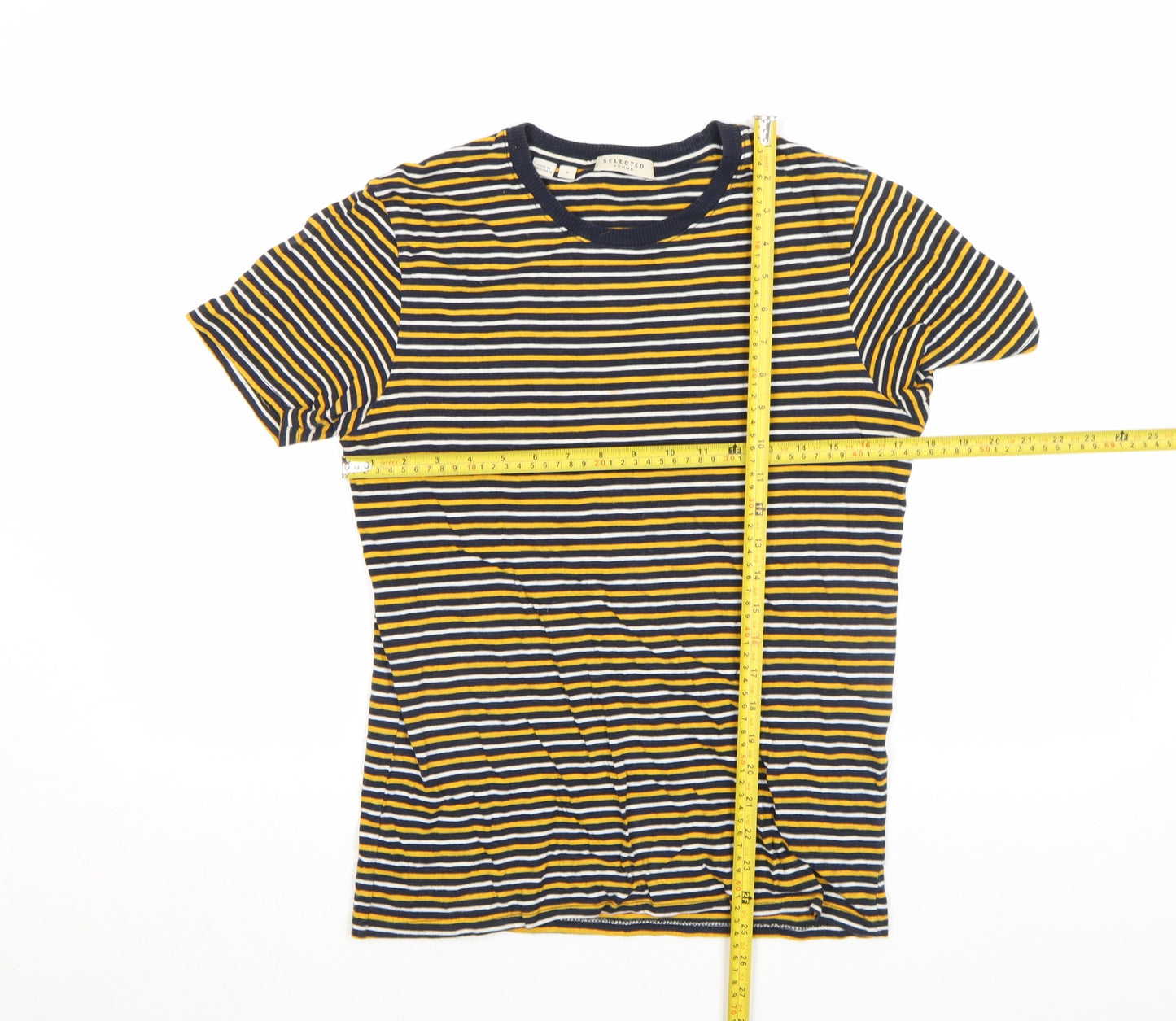 Unisex Adults UK Size S Selected Homme Multicoloured Basic T-Shirt