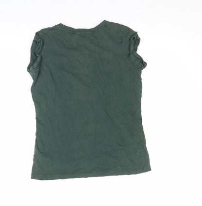 Primark Womens Green Crew Neck Graphic T-Shirt Size 10