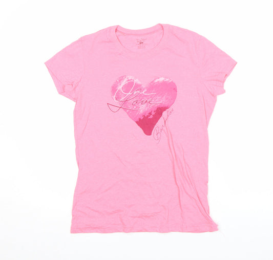 Womens UK Size S Sun Island Pink Basic T-Shirt