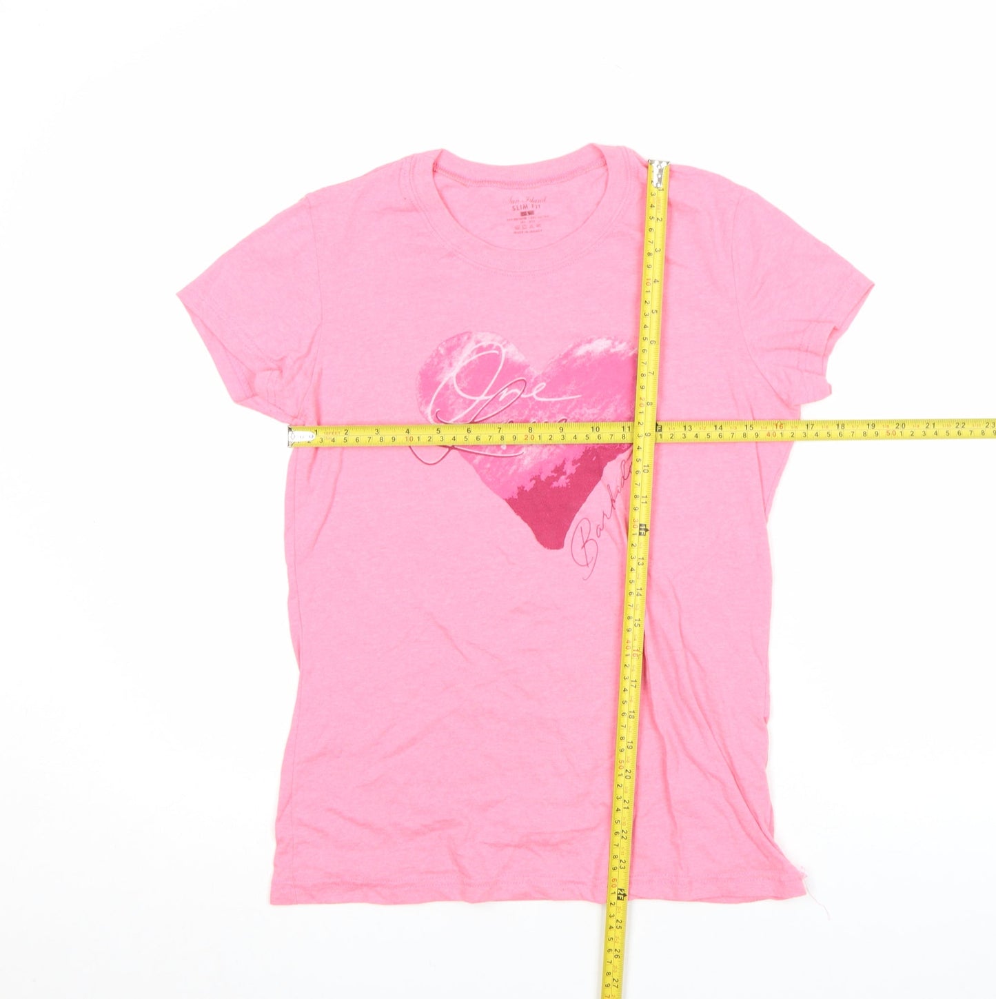 Womens UK Size S Sun Island Pink Basic T-Shirt