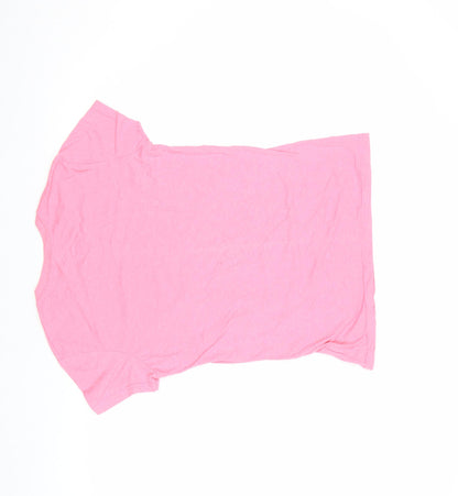 Womens UK Size S Sun Island Pink Basic T-Shirt