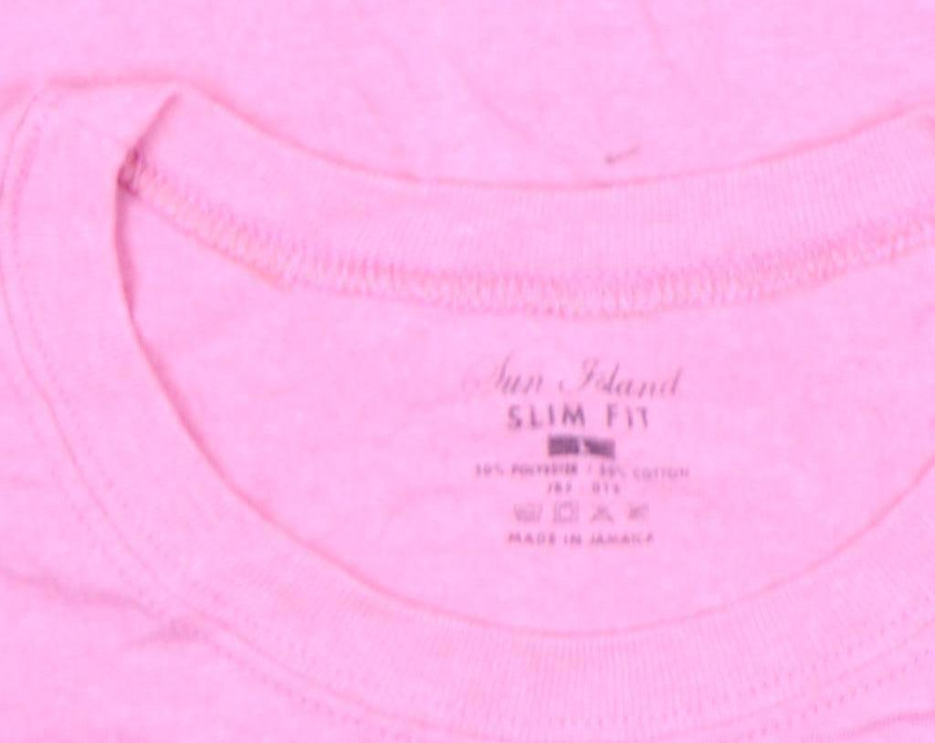 Womens UK Size S Sun Island Pink Basic T-Shirt