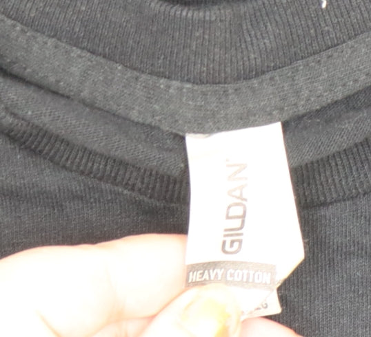 Mens UK Size L Gildan Black  T-Shirt