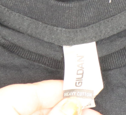 Mens UK Size L Gildan Black  T-Shirt