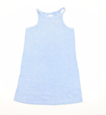 Next Girls Blue 12 Years Tank Dress Casual Cotton Blend Summer
