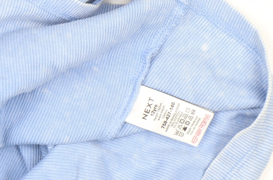 Next Girls Blue 12 Years Tank Dress Casual Cotton Blend Summer