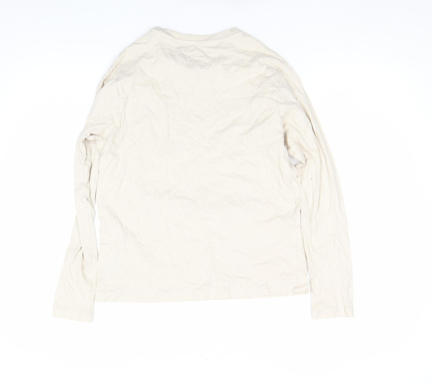 Marks and Spencer Girls Beige Cat Graphic Long Sleeve T-Shirt 13-14 Years