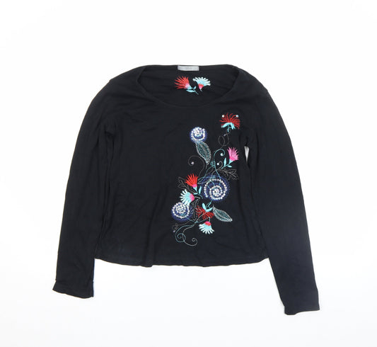 Womens UK Size S Marks and Spencer Black Basic T-Shirt