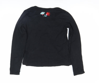 Womens UK Size S Marks and Spencer Black Basic T-Shirt