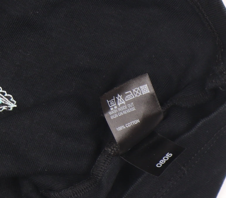 Womens UK Size S Marks and Spencer Black Basic T-Shirt