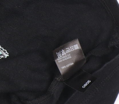 Womens UK Size S Marks and Spencer Black Basic T-Shirt