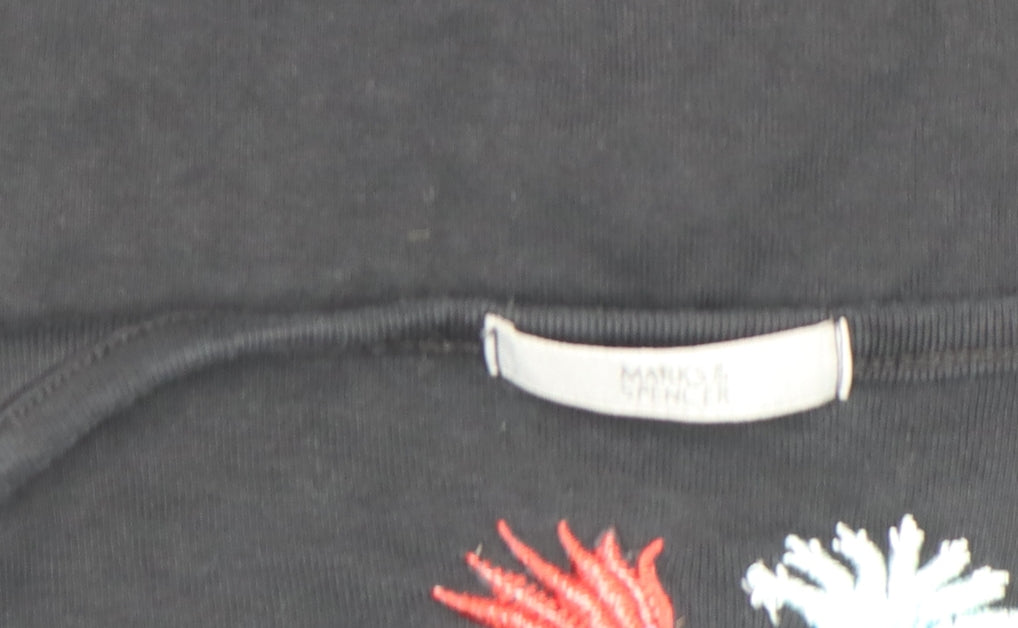 Womens UK Size S Marks and Spencer Black Basic T-Shirt