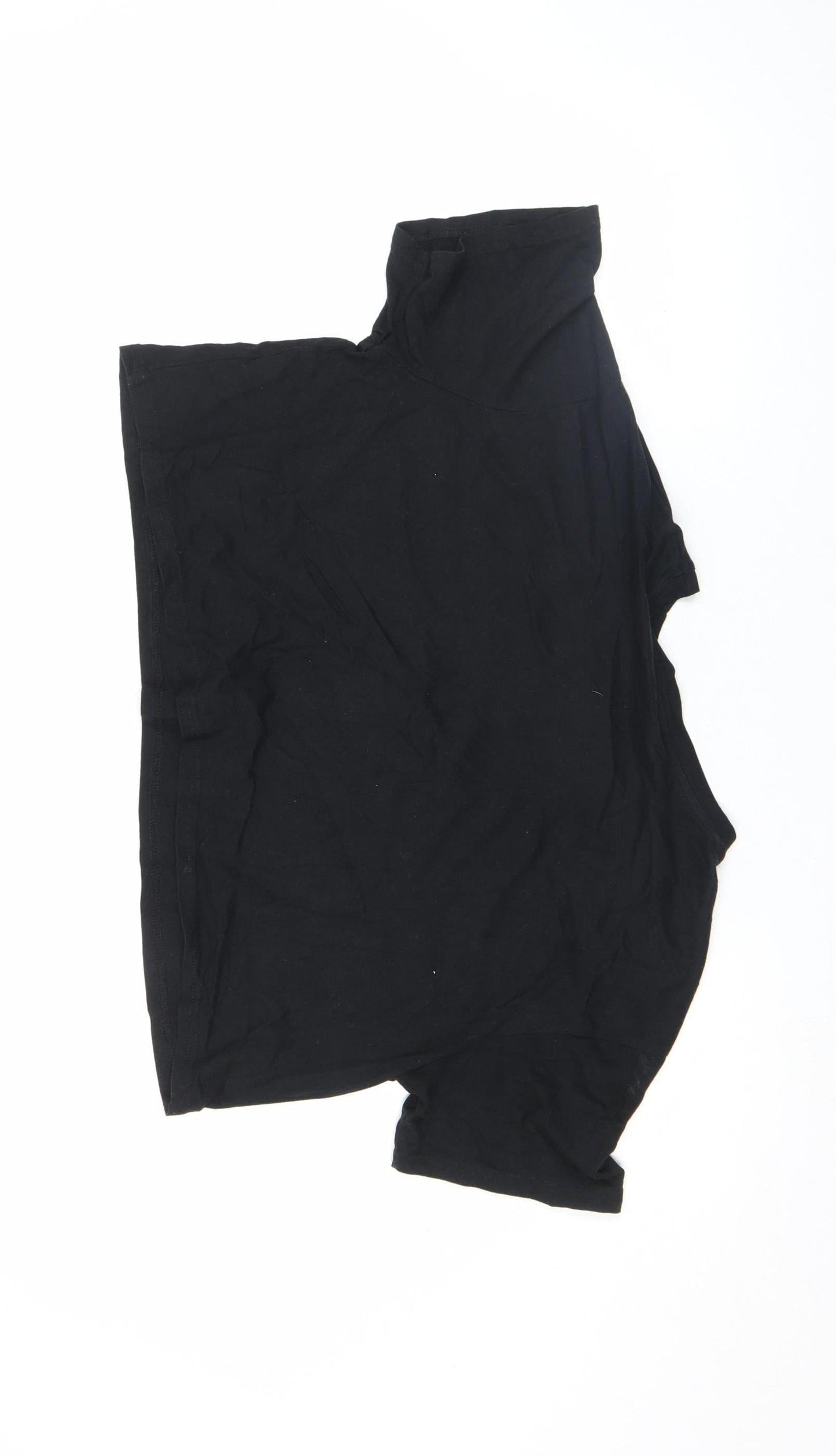 Womens UK Size M Disney Black Cropped T-Shirt