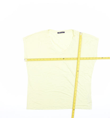 Womens UK Size 12 Marks and Spencer Yellow Basic T-Shirt