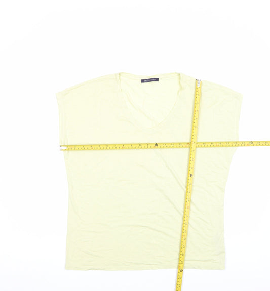 Womens UK Size 12 Marks and Spencer Yellow Basic T-Shirt