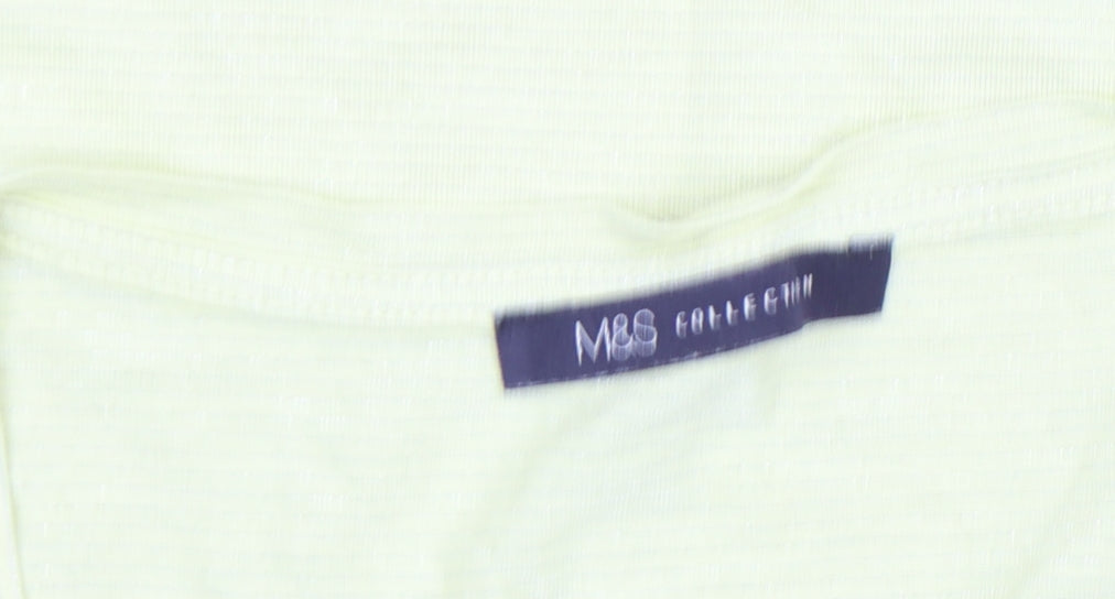 Womens UK Size 12 Marks and Spencer Yellow Basic T-Shirt