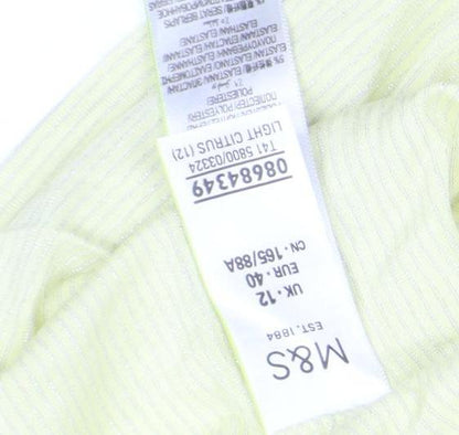 Womens UK Size 12 Marks and Spencer Yellow Basic T-Shirt