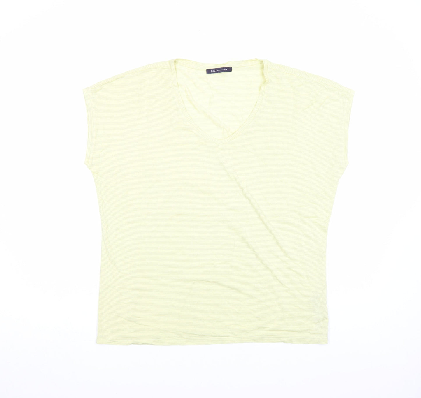 Womens UK Size 12 Marks and Spencer Yellow Basic T-Shirt