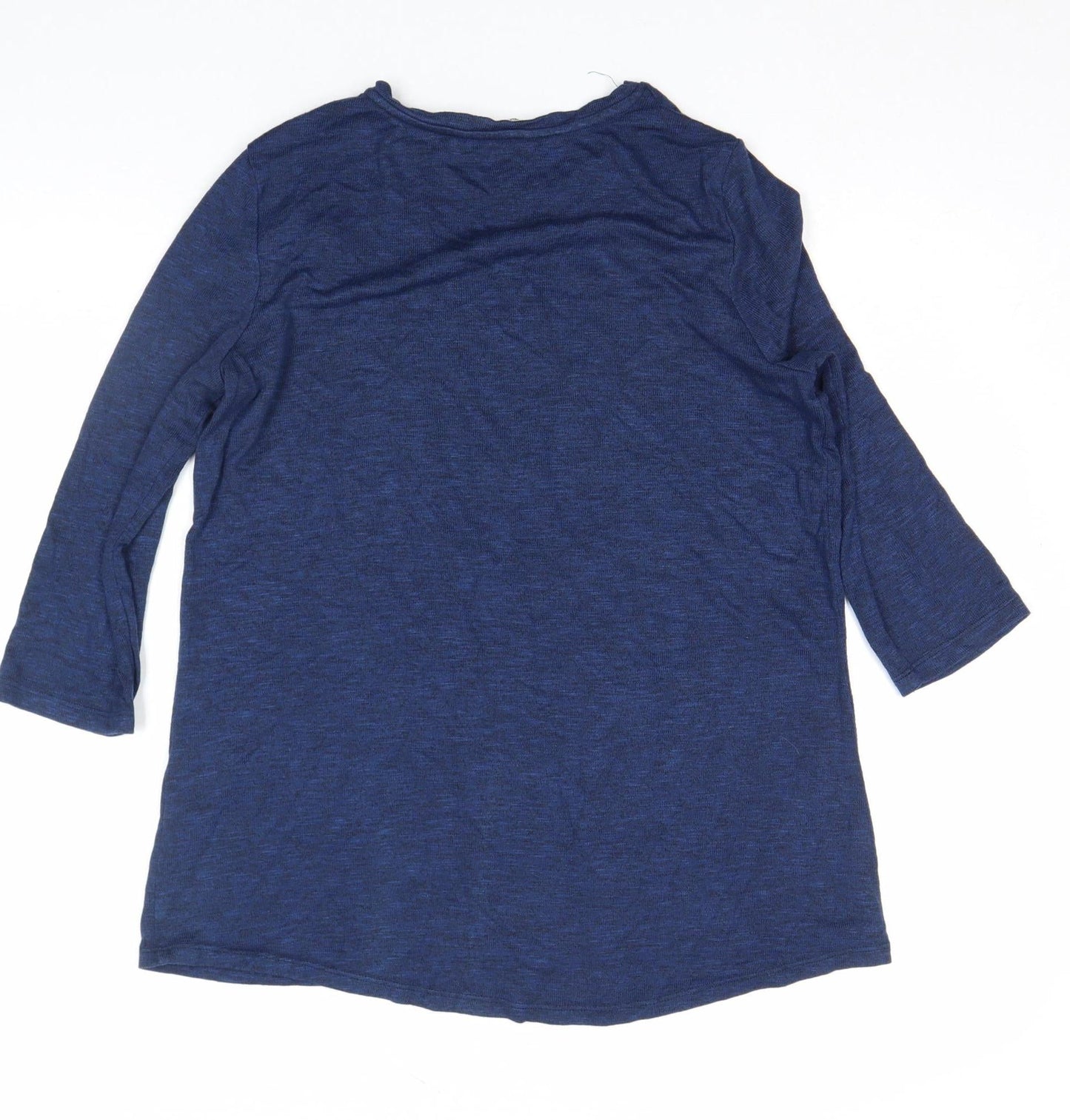 Tu Women’s Blue Sequin Butterfly 3/4 Sleeve Top Size 10