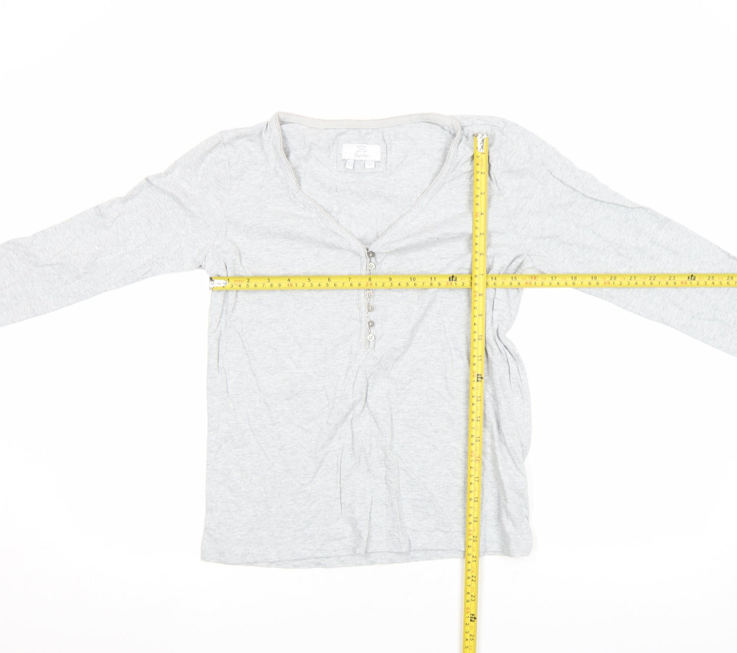 FatFace Women’s Grey Cotton Long Sleeve Button-Up Top Size 12