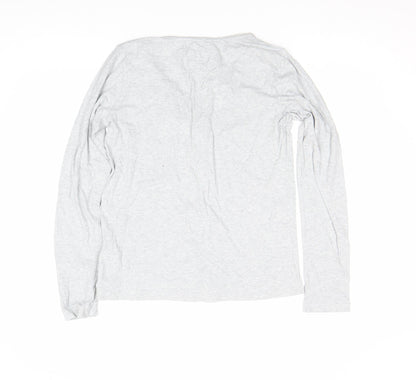 FatFace Women’s Grey Cotton Long Sleeve Button-Up Top Size 12