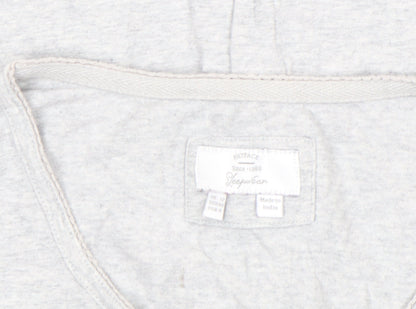 FatFace Women’s Grey Cotton Long Sleeve Button-Up Top Size 12