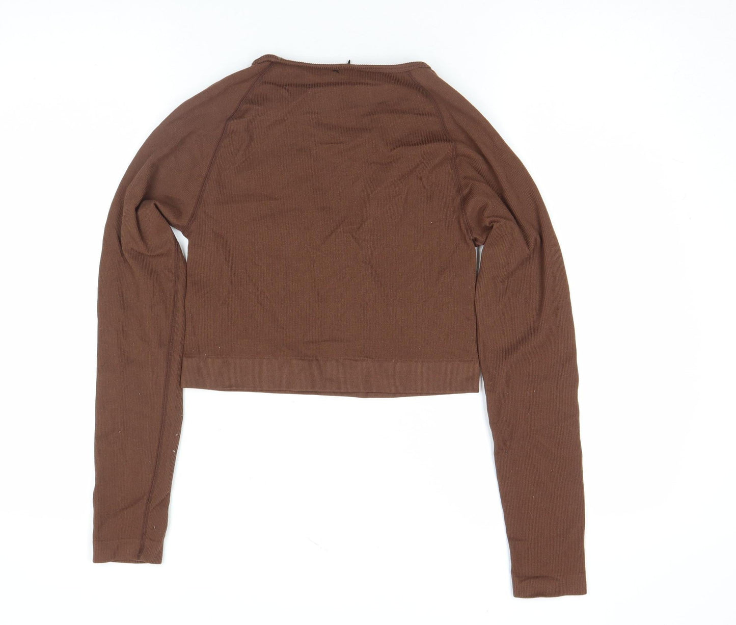 Womens UK Size L URB SPORT Brown Cropped T-Shirt
