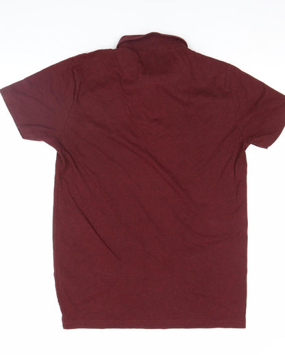 AW85 Men's Brown Short Sleeve Cotton Blend Polo Shirt Size M