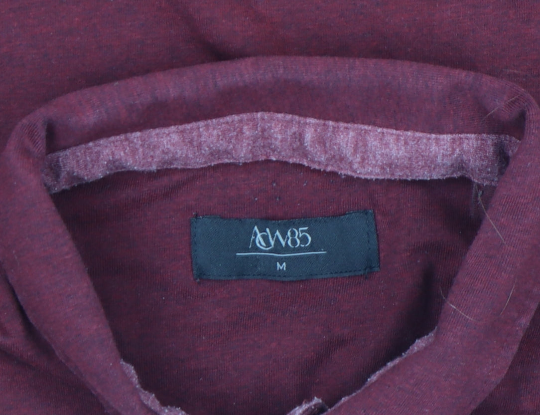 AW85 Men's Brown Short Sleeve Cotton Blend Polo Shirt Size M