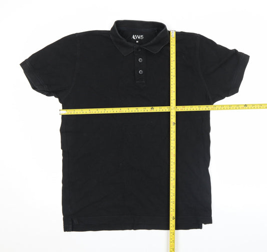 ACW85 Men's Black Cotton Polo Shirt Size M Regular Fit