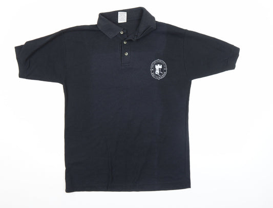 Airak Men's Black Short Sleeve University Polo Shirt Size M