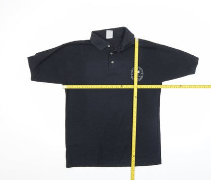 Airak Men's Black Short Sleeve University Polo Shirt Size M