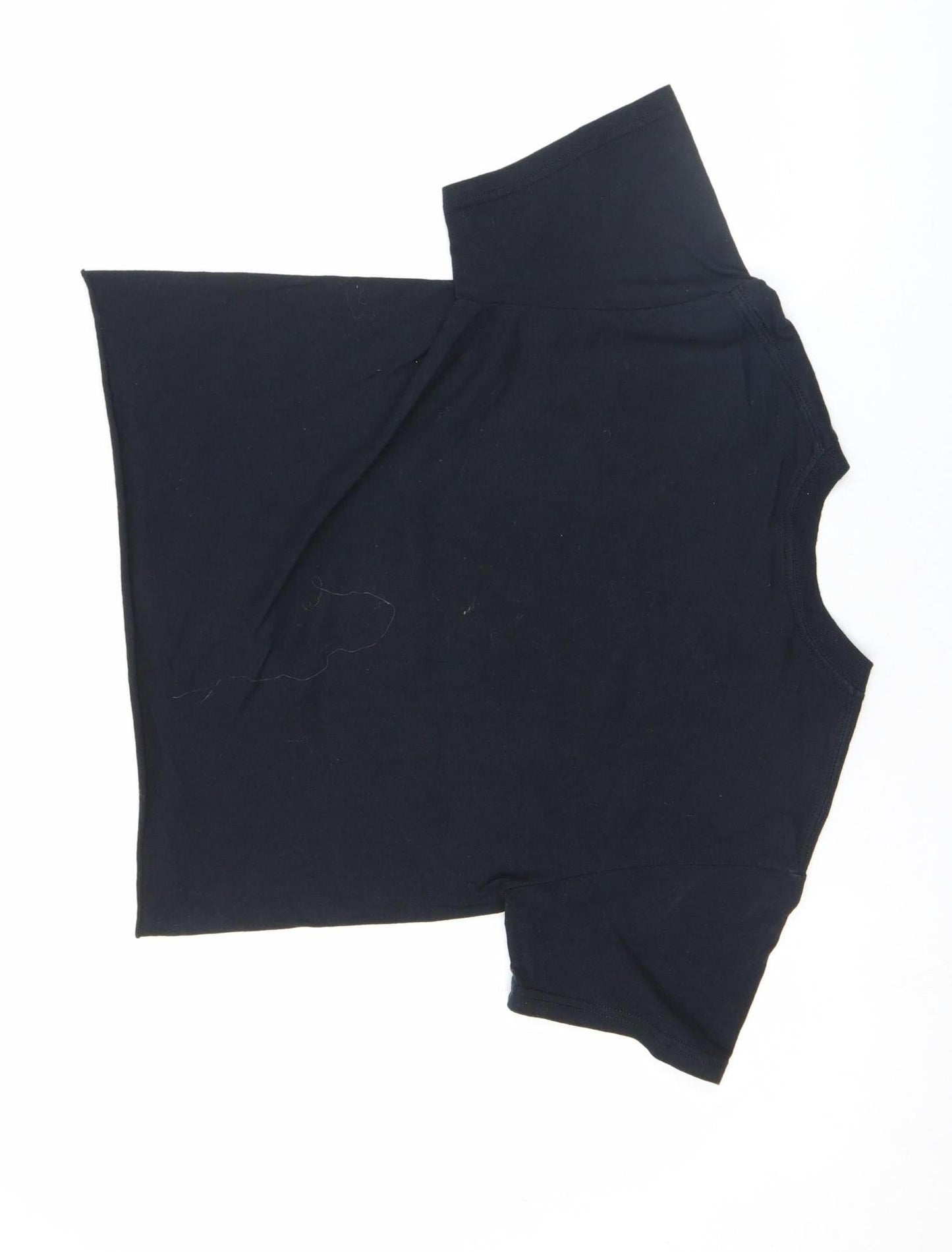 Miss Selfridge Women's Black Cropped T-Shirt Size 24 San Francisco Print