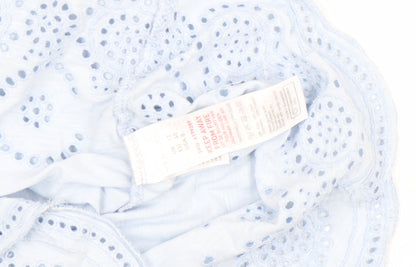 New Look Women’s Blue Embroidered Cotton Tank Top Size 12