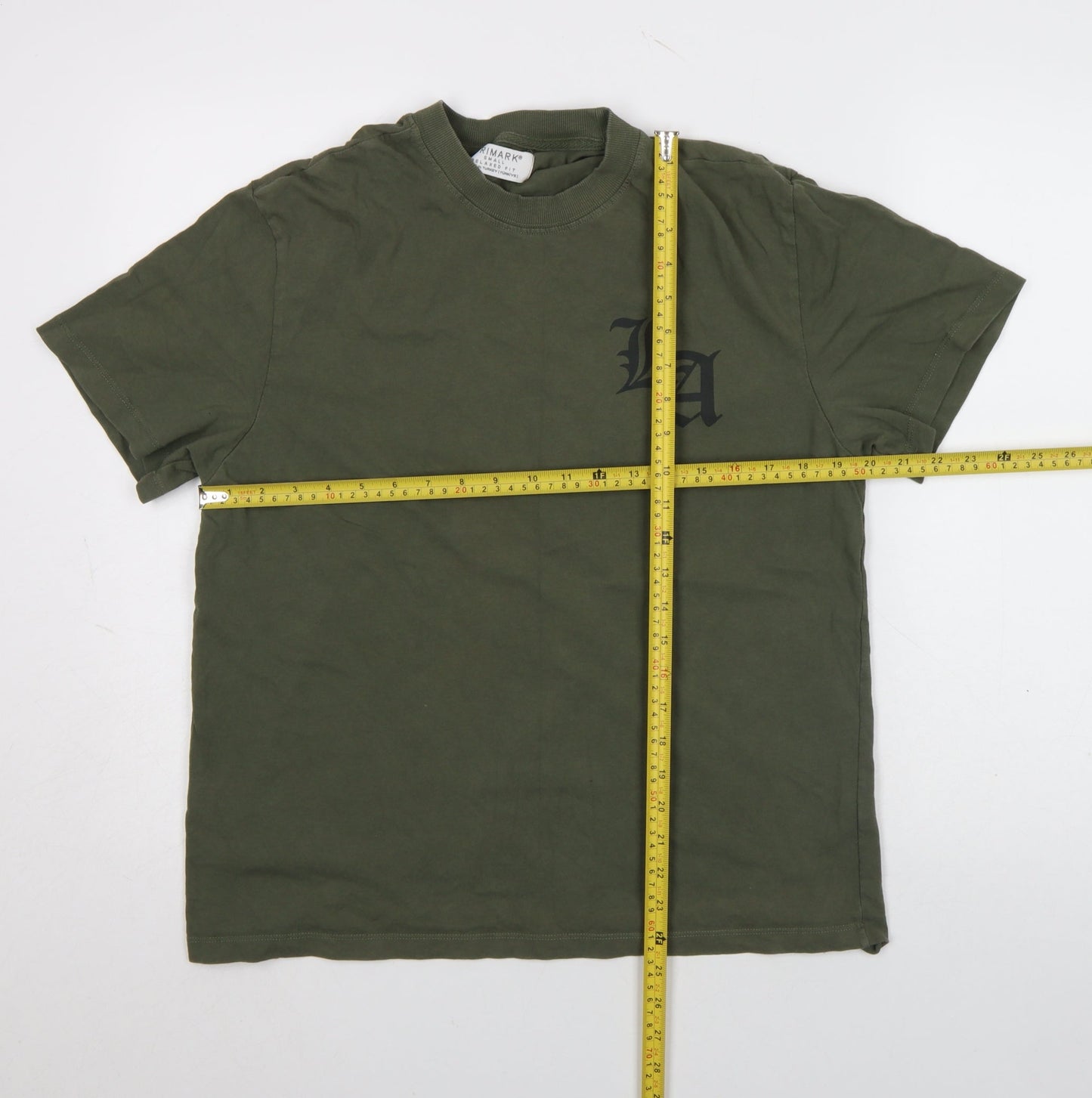 Primark Men’s Green LA Graphic Relaxed Fit T-Shirt Size S