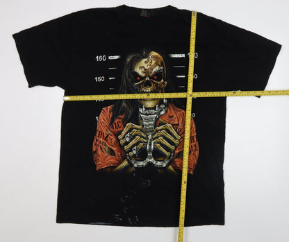 Wild Men's Black XL Skull Horror Graphic T-Shirt