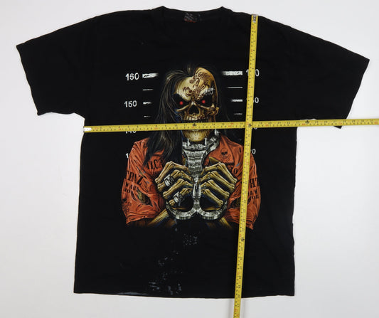 Wild Men's Black XL Skull Horror Graphic T-Shirt